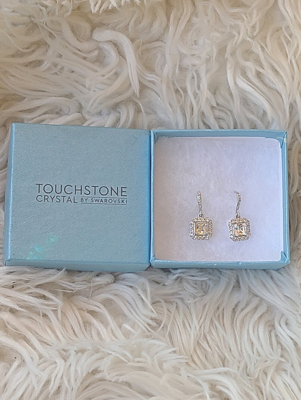Touchstone Crystal By Swarovski Paris 1930 Halo Drop Earrings- Like New